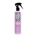 Purple 10oz bottle of Holla Back Curl Dampening Dew Leave In Conditioner hair product with a spray nozzle